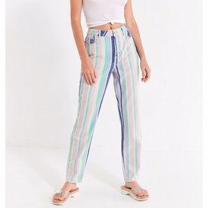 NWOT Urban Outfitters BDG Rainbow Stripe Jeans